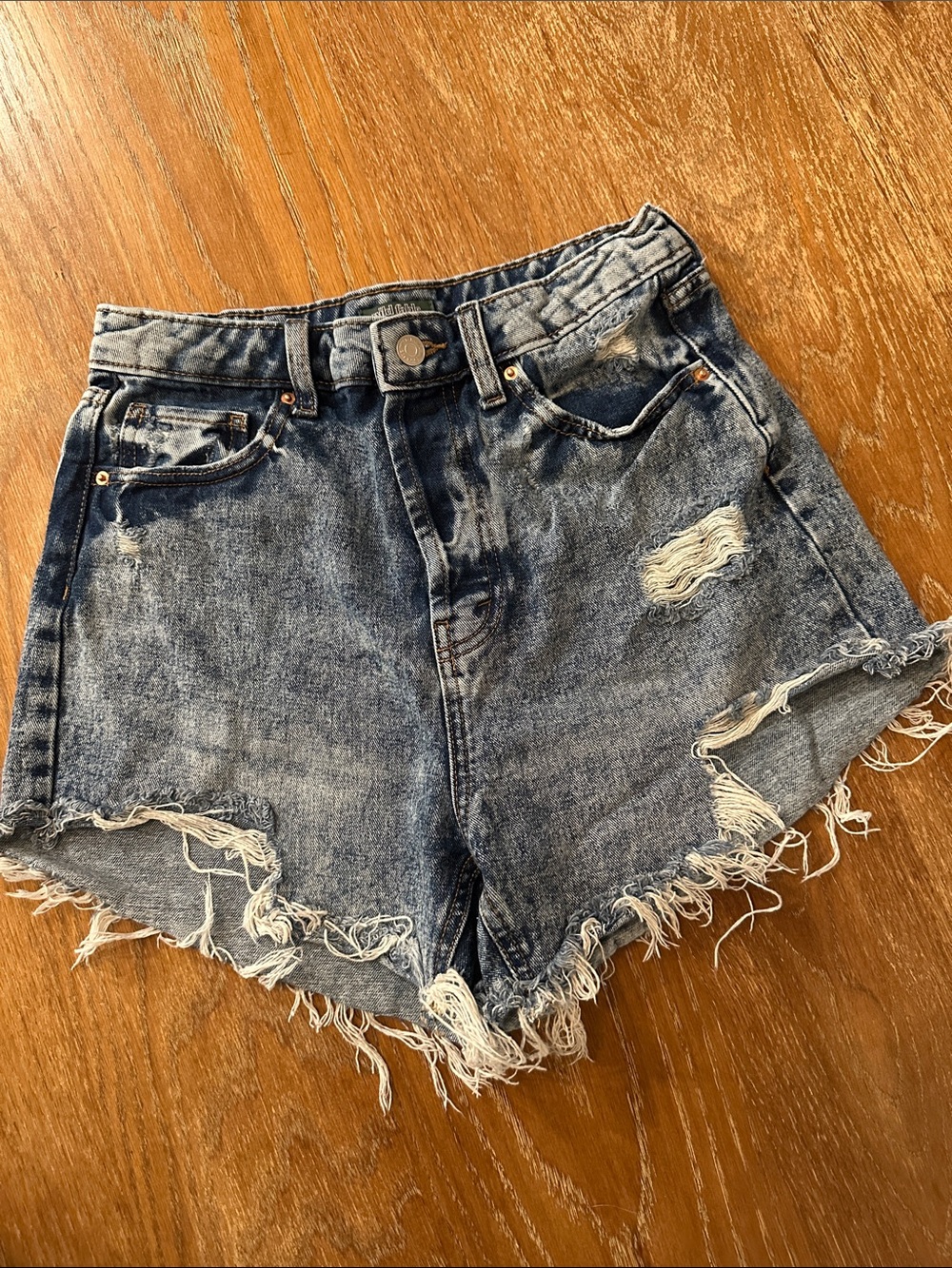 wild fable Distressed Light Blue Denim Shorts